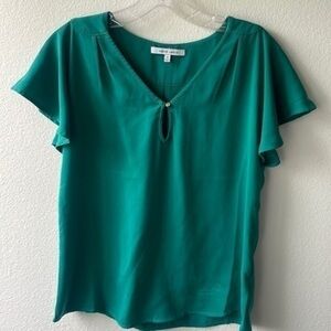 Naked Zebra top emerald green gold button size Small Career